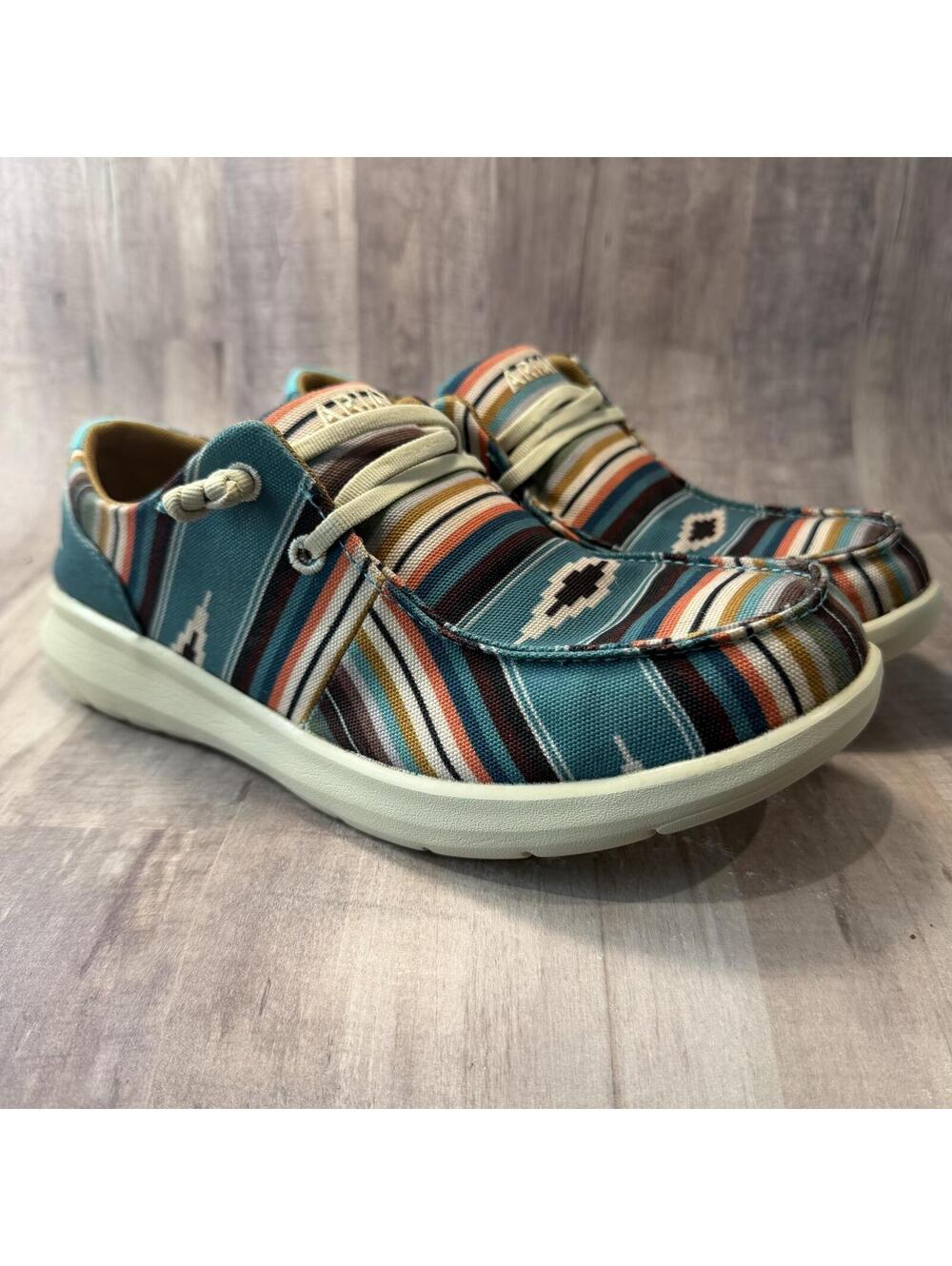 Ariat Hilo Turquoise Serape Print Loafer Shoes Women's 8.5 Comfort Aztec